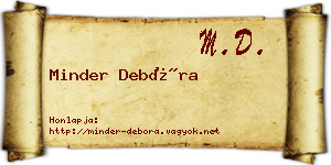 Minder Debóra névjegykártya